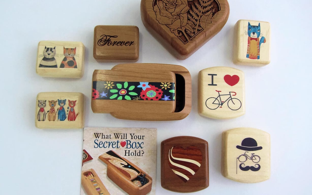 Gallery on the Alley features the works of artist Heartwood Secret Boxes